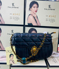 Black chain box bag